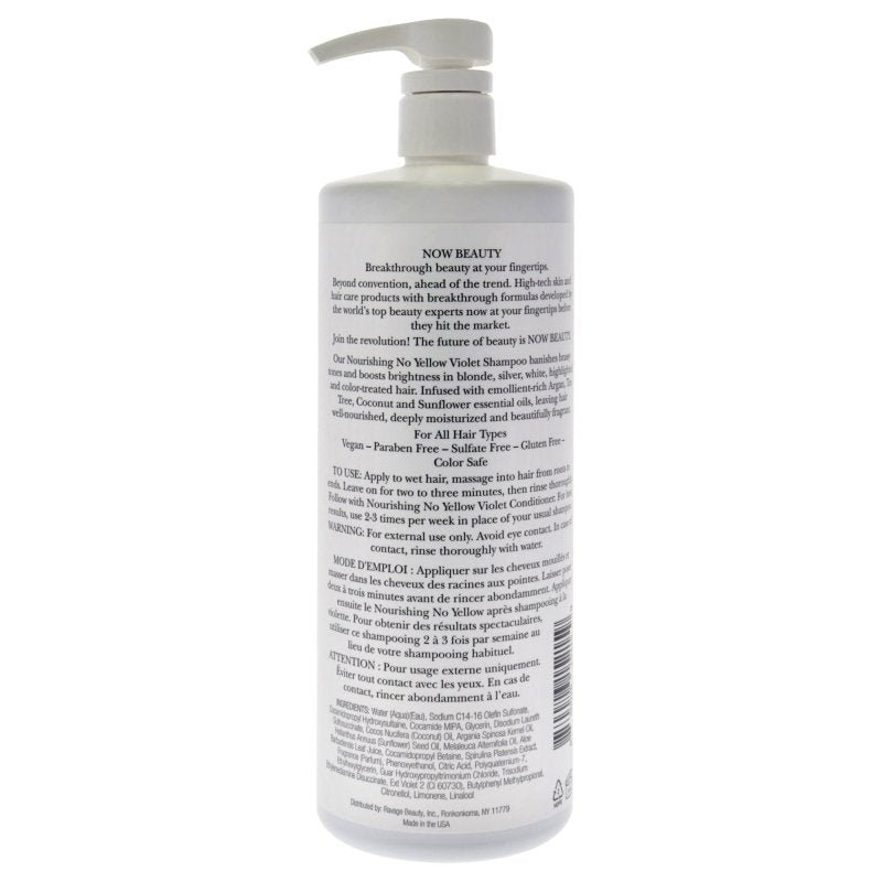NOW Beauty - No Yellow Shampoo for Unisex - 32 oz Shampoo - Shampoo - British D'sire