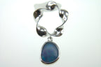 Pearlz Ocean Blue Boulder Opal Flower Pendant Necklace