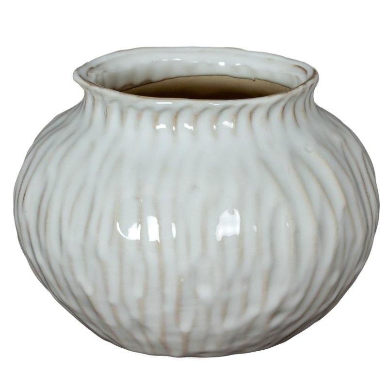 Numa Squat Vase - Green Ceramic Decorative Vase - Vases - British D'sire