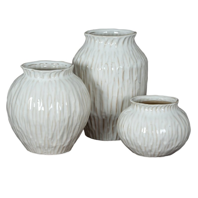 Numa Squat Vase - Green Ceramic Decorative Vase - Vases - British D'sire