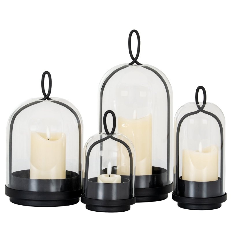 Nysa Medium Candle Holder With Glass Cloche - Candle Holders - British D'sire