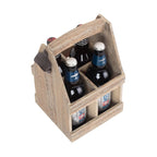 Oak Effect 4 Beer Bottle Carrier with Bottle Opener - Drinks Baskets - British D'sire