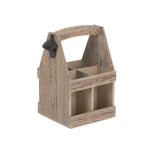 Oak Effect 4 Beer Bottle Carrier with Bottle Opener - Drinks Baskets - British D'sire