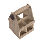 Oak Effect 4 Beer Bottle Carrier with Bottle Opener - Drinks Baskets - British D'sire