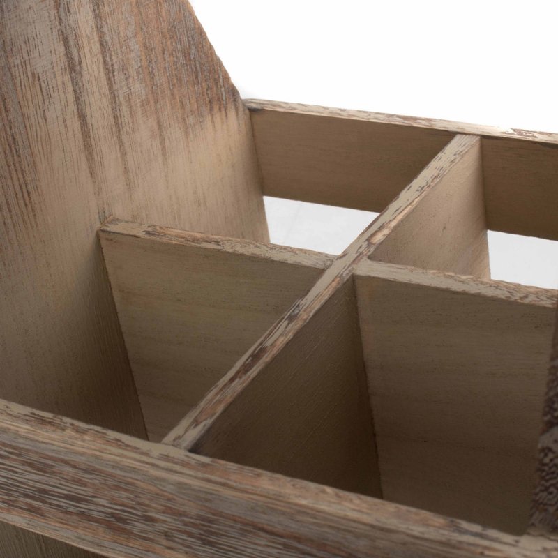 Oak Effect 4 Beer Bottle Carrier with Bottle Opener - Drinks Baskets - British D'sire