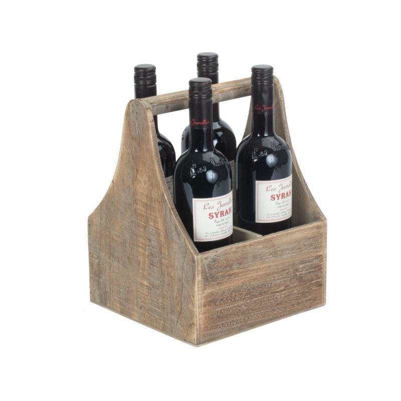 Oak Effect Wooden Carrier - Drinks Baskets - British D'sire