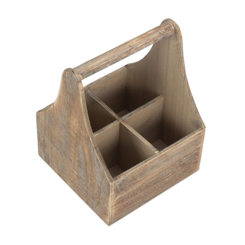 Oak Effect Wooden Carrier - Drinks Baskets - British D'sire