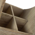 Oak Effect Wooden Square 4 Section Cutlery Holder - Picnic Accessories - British D'sire