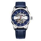 OCHSTIN 62002A Master Series Hollow Mechanical Men Watch(Silver-Blue) - British D'sire