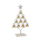 Off White Christmas Tree with Brushed Gold Bells 38cm - Christmas Decor - British D'sire