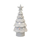 Off White Cutout Metal LED Christmas Tree 32cm - Christmas Decor - British D'sire