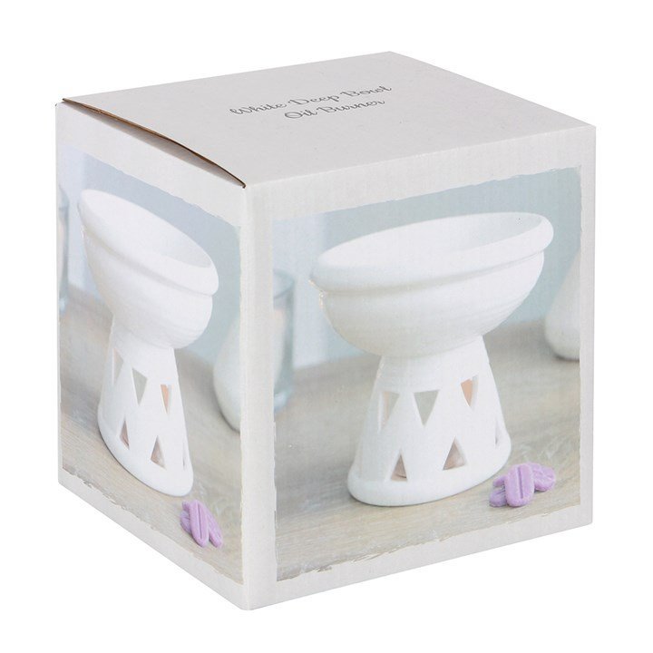 Off White Deep Bowl Oil Burner and Wax Warmer - British D'sire