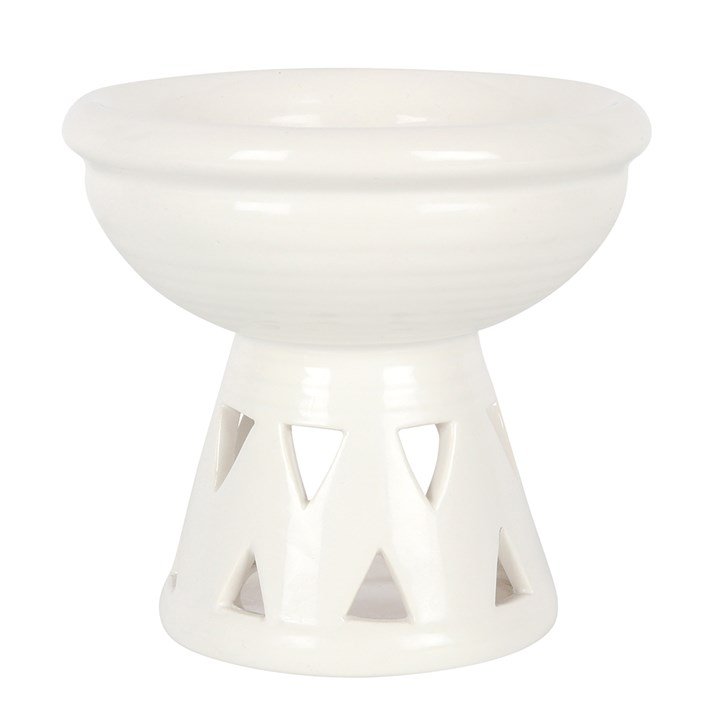 Off White Deep Bowl Oil Burner and Wax Warmer - British D'sire