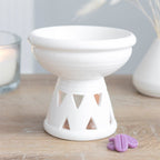 Off White Deep Bowl Oil Burner and Wax Warmer - British D'sire