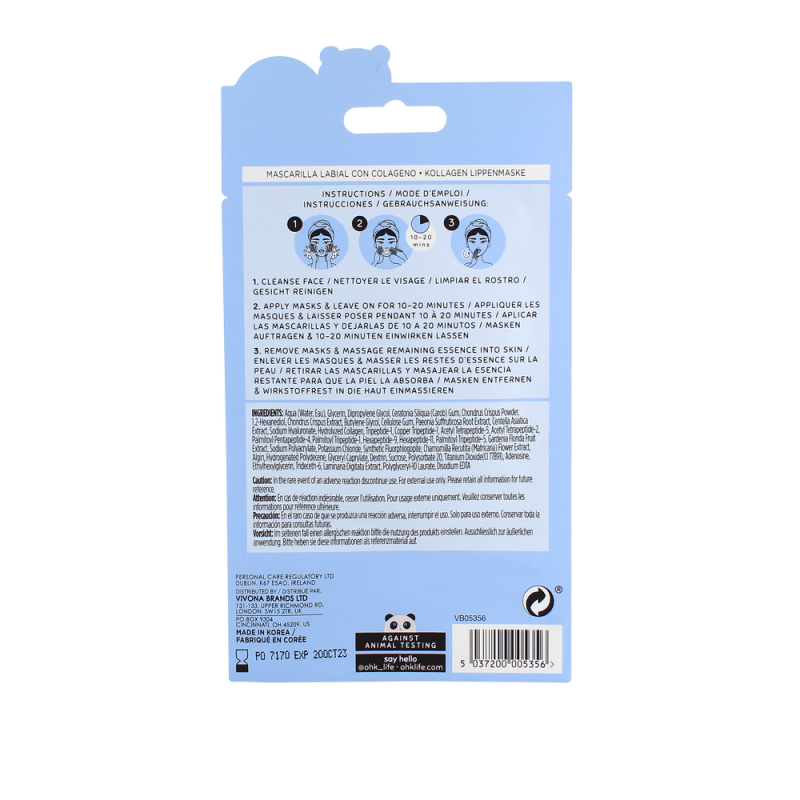 Oh K! Collagen Lip Mask - Plumps and Hydrates - lip mask - British D'sire