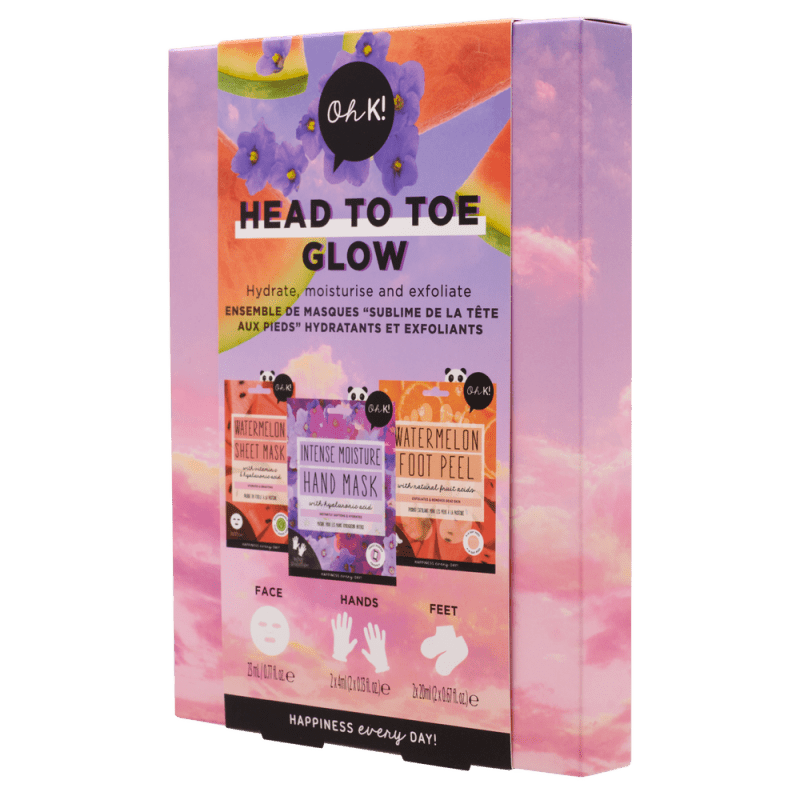 Oh K! Head To Toe Glow Mask & Peel Pamper Set - Skin Care Masks & Peels - British D'sire