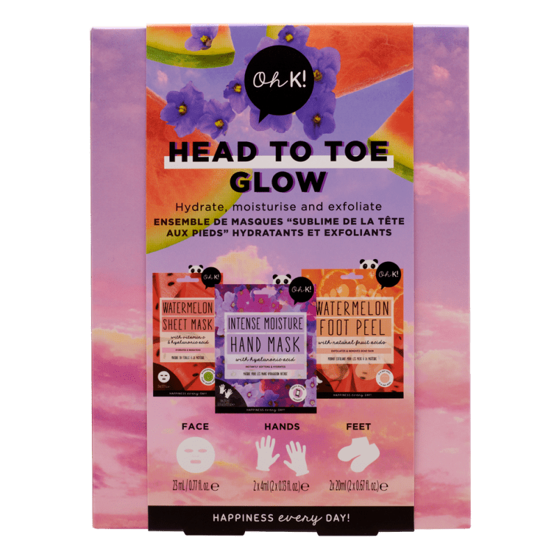 Oh K! Head To Toe Glow Mask & Peel Pamper Set - Skin Care Masks & Peels - British D'sire Main image