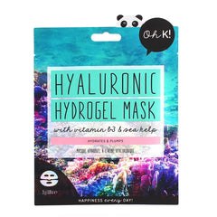 Oh K! Hyaluronic Sheet Mask, for Dry and Dehydrated Skin, Plumping and Smoothing Effect, Vegan and Cruelty Free, 40g - Hydrogel Mask - British D'sire