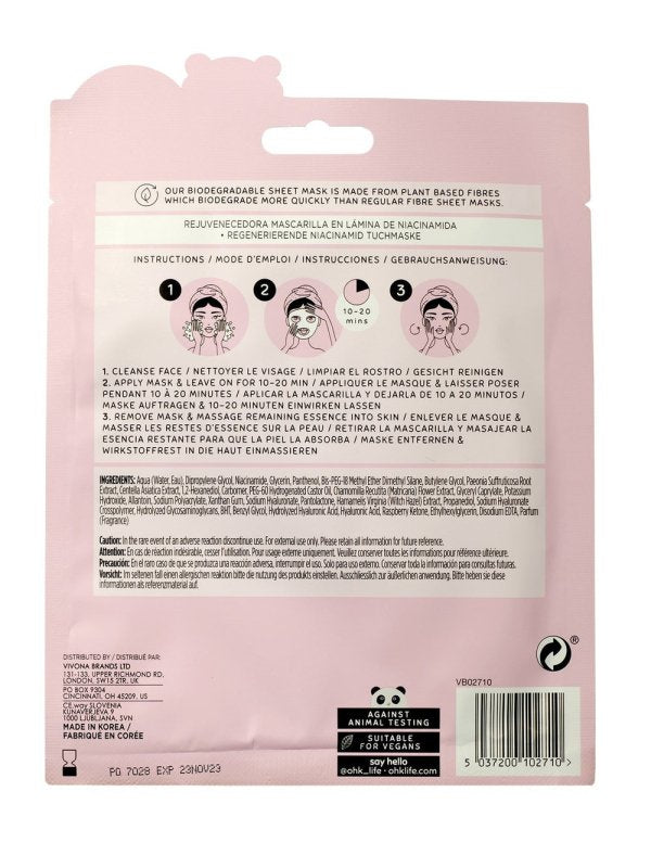 Oh K! Rejuvenating Niacinamide Sheet Mask 34ml Secondary image