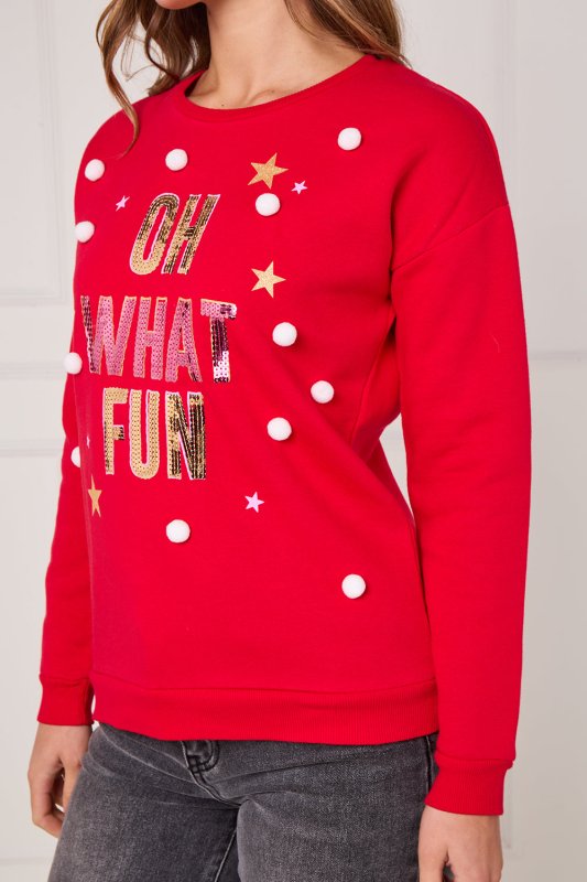 Oh What Fun Sequin Sweatshirt - Jumper - British D'sire