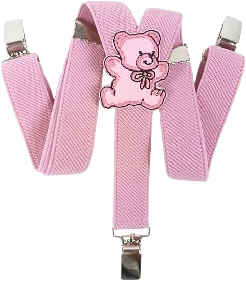 Olata Children’s Elasticated Teddy Design Y - Shape Braces/Suspenders (0 - 2 Years) - 2cm - suspenders - British D'sire