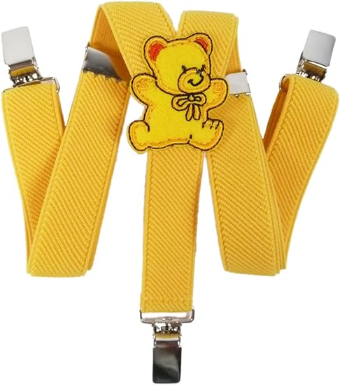 Olata Children’s Elasticated Teddy Design Y - Shape Braces/Suspenders (0 - 2 Years) - 2cm - suspenders - British D'sire Main image
