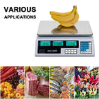 【Old code:42353336】ACS-30 40kg/5g Digital Price Computing Scale for Vegetable UK Plug Silver & White - British D'sire