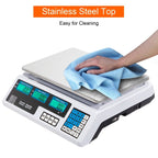 【Old code:42353336】ACS-30 40kg/5g Digital Price Computing Scale for Vegetable UK Plug Silver & White - British D'sire