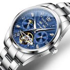 OLEVS 7028 Men Multifunctional Luminous Waterproof Mechanical Watch(Blue) - British D'sire