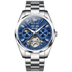 OLEVS 7028 Men Multifunctional Luminous Waterproof Mechanical Watch(Blue) - British D'sire