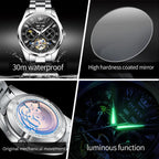 OLEVS 7028 Men Multifunctional Luminous Waterproof Mechanical Watch(White) - British D'sire