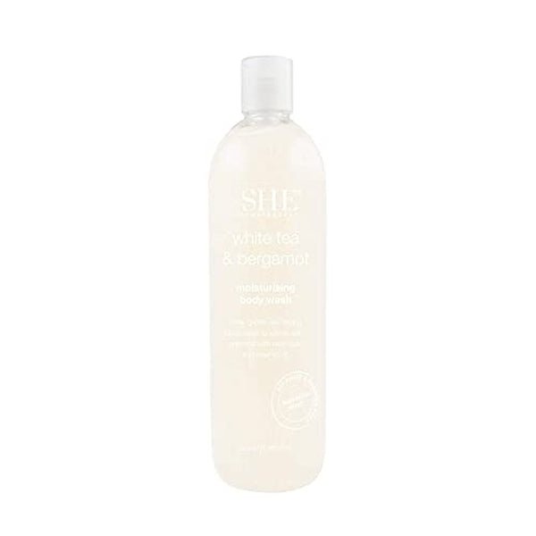 Om She Aromatherapy White Tea & Bergamot Moisturizing Body Wash 500ml - Bath & Body > Body Cleansers - British D'sire