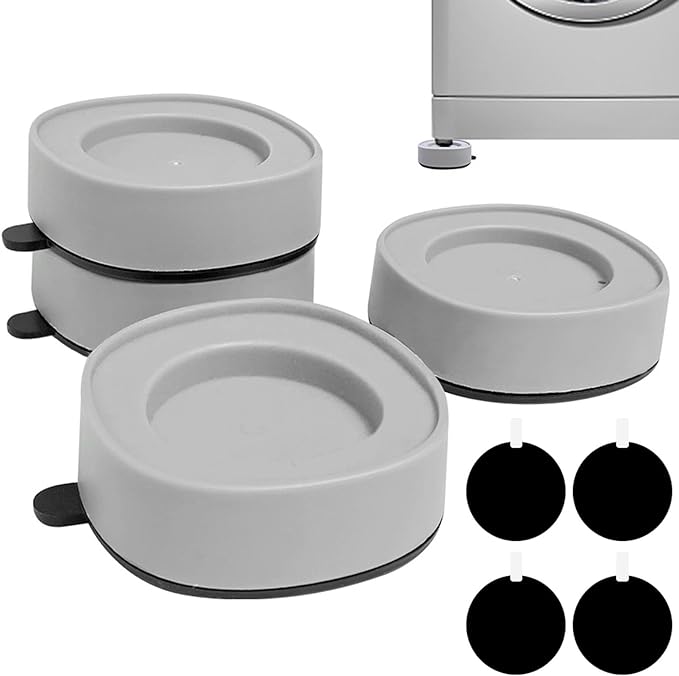 Onyxify 4pcs Washing Machine Rubber Feet Pads Anti Vibration Mat,Rubber Feet Pad, Anti-slip Pad, Shock Absorber, Non-slip Fixed Anti-deviation, Used for Dryer, Washing Machine, Dishwasher etc.(grey) - British D'sire Main image