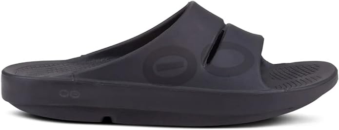 OOFOS OOahh Slide, Matte Black -  Lightweight Recovery Footwear Reduces Stress on Feet, 14 Women/12 Men, Matte Black, 11 Women/9 Men Secondary image