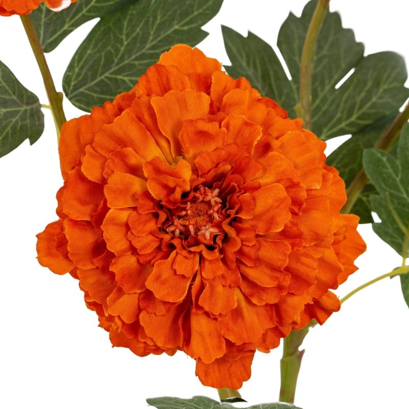 Orange African Marigold Large Spray Artificial Flower Spray - Artificial Flowers & Stems - British D'sire