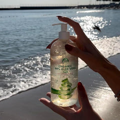 Organic Aloe Vera Gel for Face, Hair & Body, 100% Pure ingredients | Moisturiser | Rich in Vitamins | for All Skin Types | great After Sun lotion cream | Vegan | Made in UK. - British D'sire
