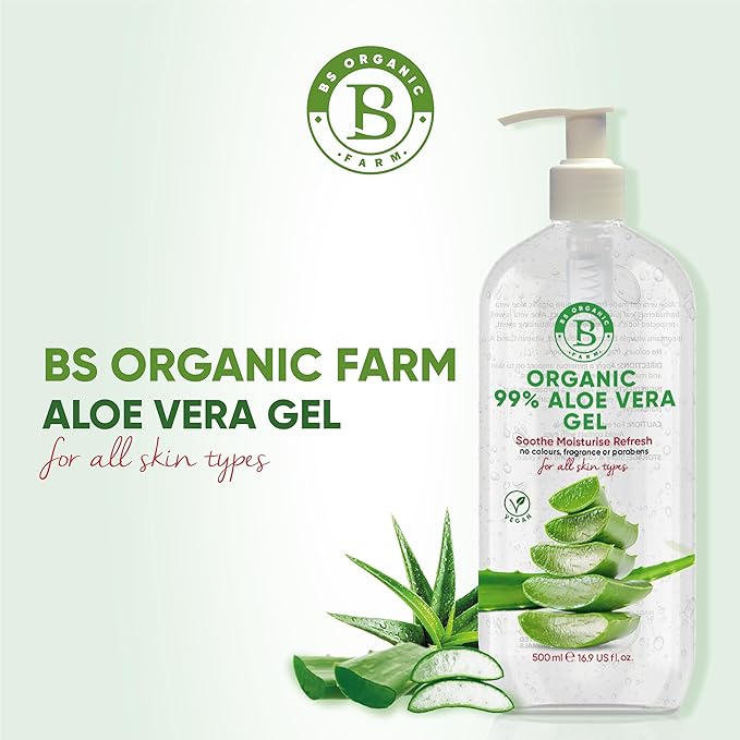 Organic Aloe Vera Gel for Face, Hair & Body, 100% Pure ingredients | Moisturiser | Rich in Vitamins | for All Skin Types | great After Sun lotion cream | Vegan | Made in UK. - British D'sire
