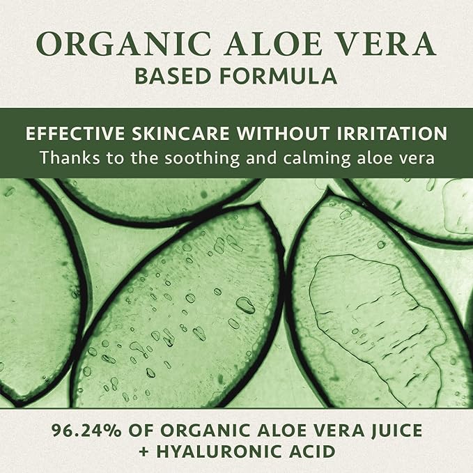 Organic Aloe Vera Gel with Hyaluronic Acid - 200ml for Hydrated Glowing Skin and Sleek Hair Styles - A Clean Natural Look with Vegan Skincare by Satin Naturel Secondary image