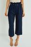 Organic Cotton Paper Bag Waist Trousers – Navy - Trouser - British D'sire