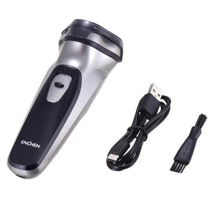 Original Xiaomi ENCHEN Water Proof Triple Rotary Double Ring Blade Shaving Head Electric Rechargeable Shaver For Men(Silver) Secondary image
