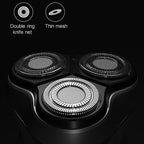 Original Xiaomi ENCHEN Water Proof Triple Rotary Double Ring Blade Shaving Head Electric Rechargeable Shaver For Men(Silver) - British D'sire