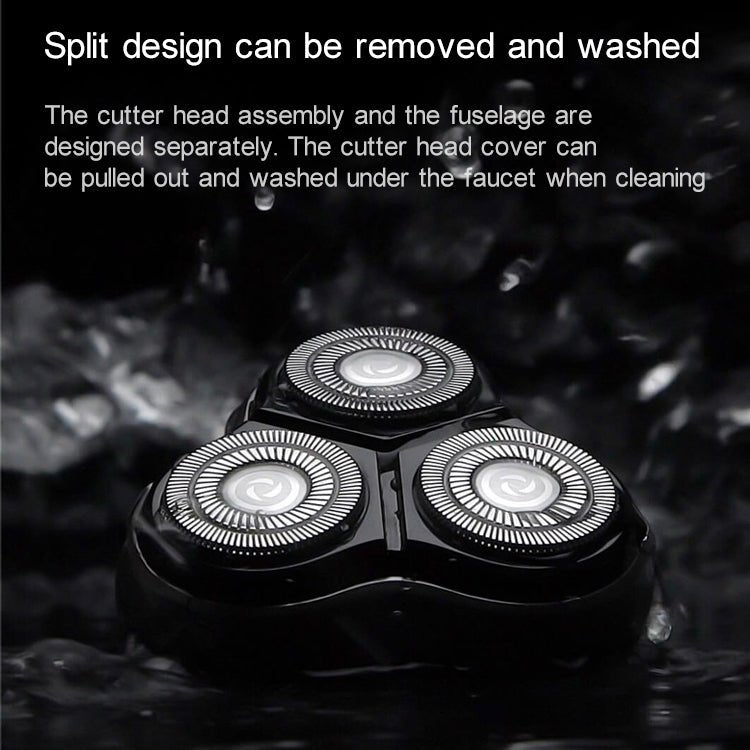 Original Xiaomi ENCHEN Water Proof Triple Rotary Double Ring Blade Shaving Head Electric Rechargeable Shaver For Men(Silver) - British D'sire