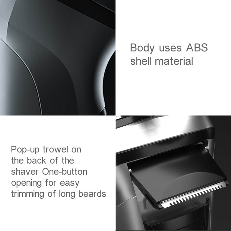 Original Xiaomi ENCHEN Water Proof Triple Rotary Double Ring Blade Shaving Head Electric Rechargeable Shaver For Men(Silver) - British D'sire