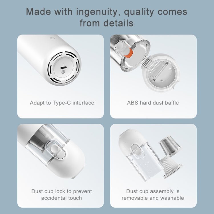 Original Xiaomi Mijia 120W 13000Pa Portable Handheld Car Home Vacuum Cleaner Dust Catcher Cleaning Tools(White) - British D'sire