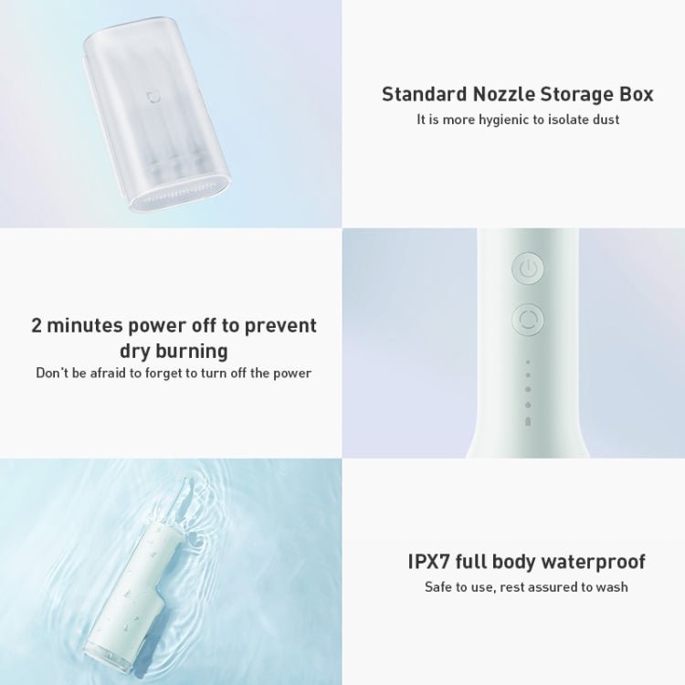 Original Xiaomi Mijia F300 Electric Pulse Oral Irrigator Tooth Cleaner, Capacity : 240mL (White) - British D'sire