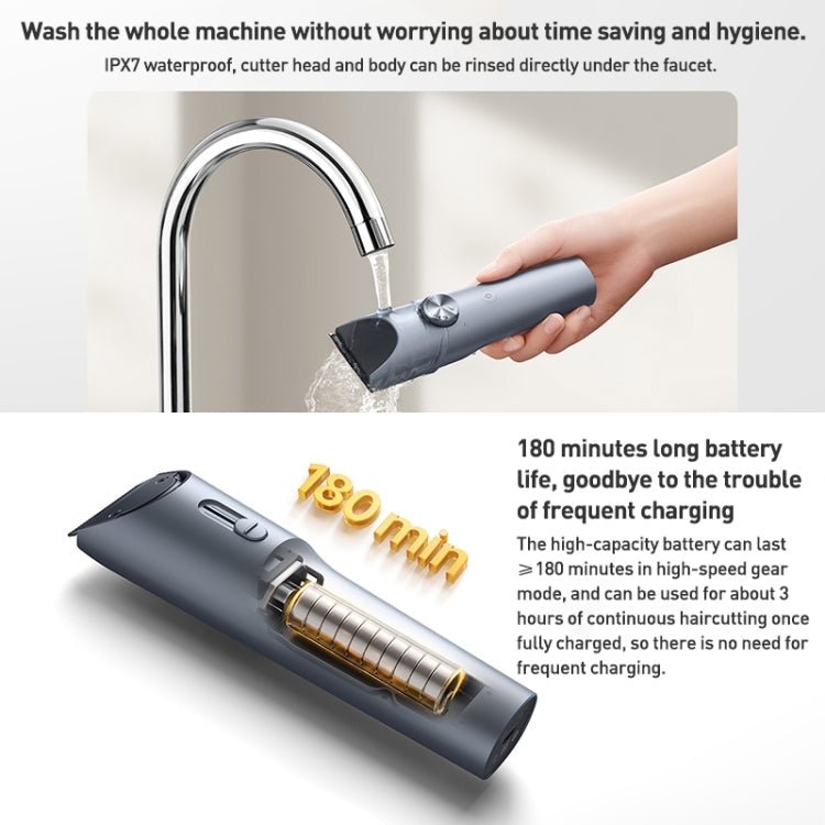 Original Xiaomi Mijia Hair Trimmer Clipper 2 Professional Clippers Titanium Alloy Blade Rechargeable Barber(Grey) - British D'sire