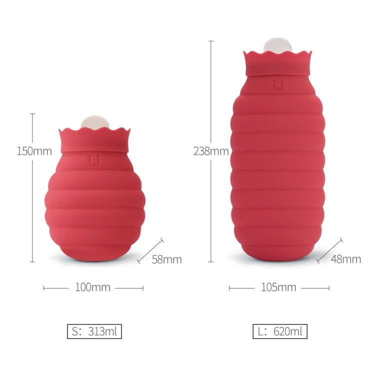 Original Xiaomi Youpin Jotun Judy Warm Water Bag Silicone Hot Water Bag Small Size：15x10x5.8cm(Red) - British D'sire