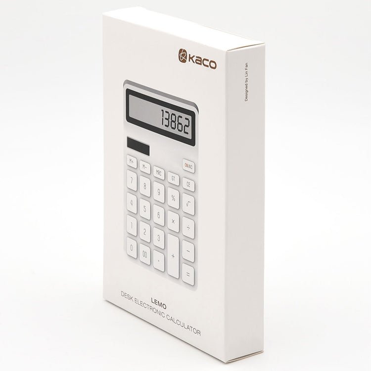 Original Xiaomi Youpin LEMO Rice Calculator 12 - bit LED Display ABS Material 6 Degree Angle(White) - British D'sire