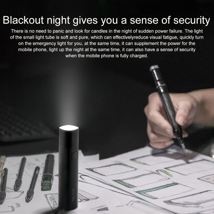 Original Xiaomi Youpin SOLOVE LED Flashlight 3000mAh USB Multi - function Portable Lighting(Black) - British D'sire