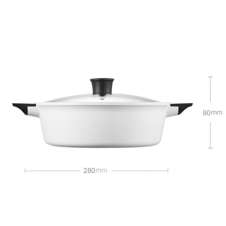 Original Xiaomi Zhiwu Soup Pot Household 4L Non - stick Food Stockpot Aluminum Alloy Electric Hot Pot(White) - British D'sire
